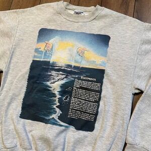 Vintage Jesus God Christianity Crewneck Sweatshirt Men's‎ Size Small Gray